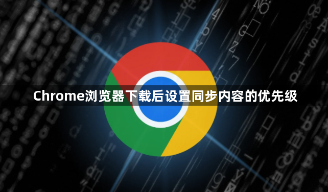 Chrome浏览器下载后设置同步内容的优先级1