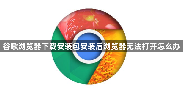 谷歌浏览器下载安装包安装后浏览器无法打开怎么办1