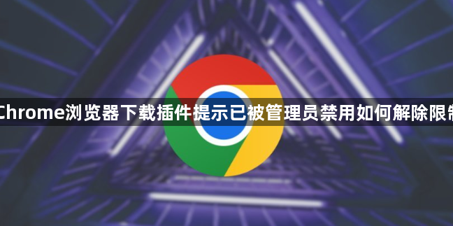 Chrome浏览器下载插件提示已被管理员禁用如何解除限制1