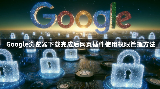 Google浏览器下载完成后网页插件使用权限管理方法1
